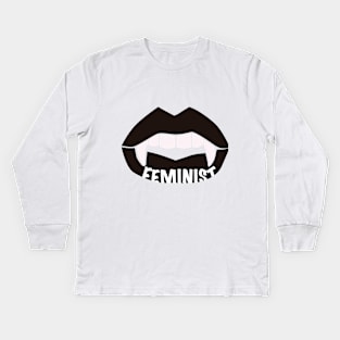 Vampire feminist. Kids Long Sleeve T-Shirt